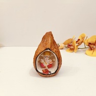 lord Ganesha/vinayagar in coconut shell 5 inches x 3 inches x 3 inches
