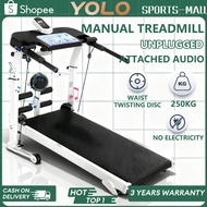 Manual Treadmill LED multi-functional treadmill home fitness running belt pull rope