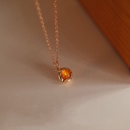 A Time Fragment Amber Necklace Niche Design Light Luxury Retro Necklace High-End Clavicle Chain