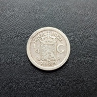 Koin Silver Ned Indie 1/4 Gulden 1929 perak TP19zk