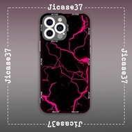 Samsung Xiaomi Oppo Thunder Square Edge iPhone Case with Black Background