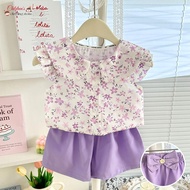 (0-5Yrs)Kids Terno Baby Short Sleeves T Shirt Pajama Set Infant T-Shirt + Shorts Sando Sleepwear 80-