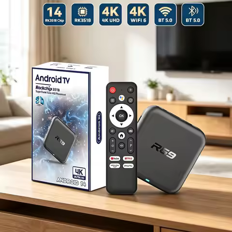 New R69 4K High Definition Google Voice Built In Android 14 Multi Language Streaming Set Top Box