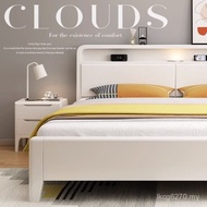 Bed Double Bed Owner 1.2m Small Apartment White Bedroom Style Bedroom Simple Wooden Bed Sheet Modern