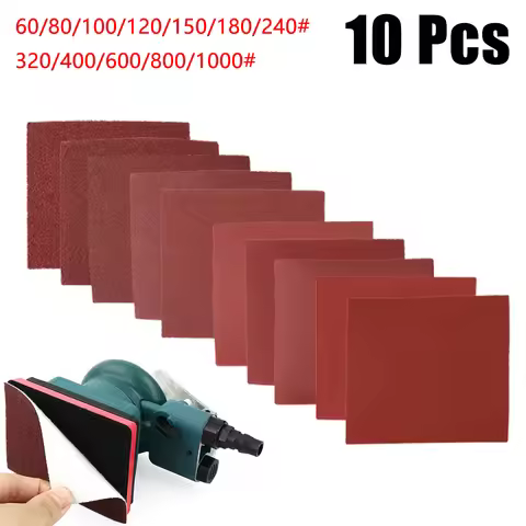 10pcs Sandpaper 110x100mm Abrasive Sanding Paper Flocking Sand Paper 60-120-240Grit Abrasive Polishi