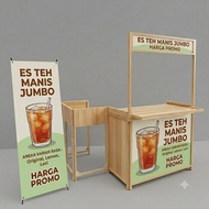 Premium Minimalist Wooden Portable Booth | Folding Display Stand Booth Bazaar Sales Cart