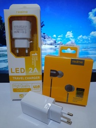 Charger Casan Untuk Hp Realme 2.1A Gratis Headset Magnet Pure Bass Realme Fast Charging Quick Chargi