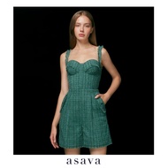 [asava aw23] Tweed Corset Bustier Blouse เสื้อผู้หญิง สายเดี่ยว แต่งดีเทลชายรุ่ย ซิปข้าง