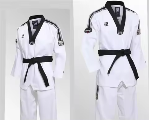 Black Belt Embroidery Coach Dobok Taekwondo Uniform Adult Men Women Professional Teacher Master Trai