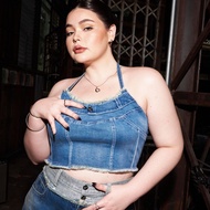 Merge Official - Quin Halter Top 3 Colors (พร้อมส่ง)  เสื้อเกาะอกคล้องคอ ผ้า Denim Spandex