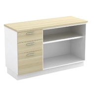 Combination Of Low Cabinet | Open Shelf Cabinet With Fixed Pedestal 2D1F | 固定底柜 开放式书柜+抽屉 | OFFICE PR