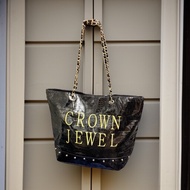 Crown Jewel Glossy Croco Pattern Tote Bag