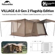 Naturehike VILLAGE 6.0 Gen 2 Flagship Edition Fast Automatic Tent Ti Black 4 Person Waterproof