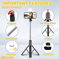 [TR-402] 1.7 Meter LED Bluetooth Tongsis 3in1 Selfie Stick Tripod R1S-L