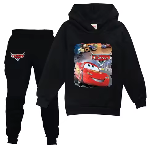 Children Hoodie and Pants 2 Piece Set Pixar Cars Lightning McQueen Kid Teen Sports Suits Boy Casual