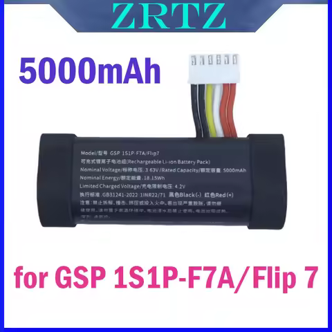 New ZRTZ 5000mAh GSP 1S1P-F7A/Flip 7 suitable for JBL Flip 7 7-way speaker with 7-way Bluetooth func