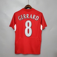 04-05 Liverpool GERRARD ALONSO High Quality Custom Home Shirt Retro Football Jersey