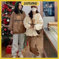 Set of women's sweatshirts with high-quality 5D bear print, loose format, autumn-winter clothes, swe