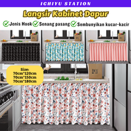 Hook Type Tirai Langsir Kabinet Dapur Kitchen Curtain Cabinet Langsir Sinki Dapur Kitchen Curtains