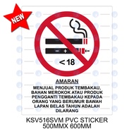 AMARAN MENJUAL PRODUK TEMBAKAU, BAHAN MEROKOK ATAU PRODUK PENGGANTI TEMBAKAU KEPADA ORANG YANG BERUM