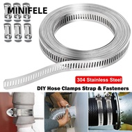 MINIFELE Hose Clamps, 304 Stainless Steel Large Hose Clamp Strap,  Adjustable Pipe Ducting Hose Clam