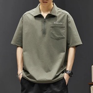 With Collar T Shirt For Men Plain Zipper Loose Man Polo Shirts Hot Wholesale 5XL Cheap Clothes Styli