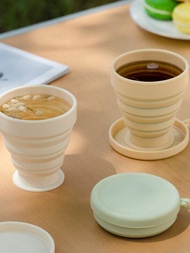 可摺疊矽膠杯,便攜式戶外露營旅行杯,可伸縮和可壓縮牙刷杯