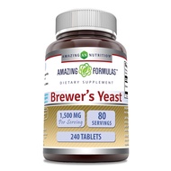 Amazing Formulas Brewers Yeast 1500mg Per Serving 240 Tablets Supplement | Non-GMO | Gluten Free | M