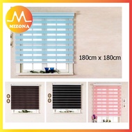MIZONA Modern Home Indoor 180cm Window Zebra Curtain Screen Roller Blind Bidai Zebra (180cm x 180cm) بيداي زيبرا