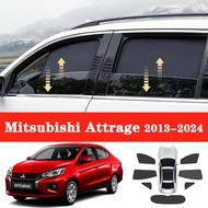 Car Sunshade For Mitsubishi Attrage 2013-2024 Magnetic Car Sunshade Shield Front Windshield Frame Cu