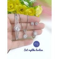 REPLIKA [Xuping] Luxurious shiny silver diamond replica jewelry package 180421