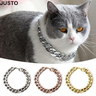 JUSTO Pet Necklace, Adjustable Cat Dog Gold Necklace Chain Dog Collar, Fashion Chain Collar Gold Col