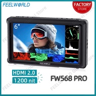 FW568 PRO Camera Field Monitor 1200nits 6 inch Full HD Touch Screen Camera Monitor 4K HDMI 3D LUT Pe