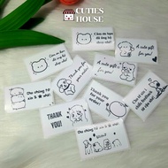 Set of 50 stickers - 5x3cm, Cuties House ST001 goods sealing stickers (can be printed upon request)