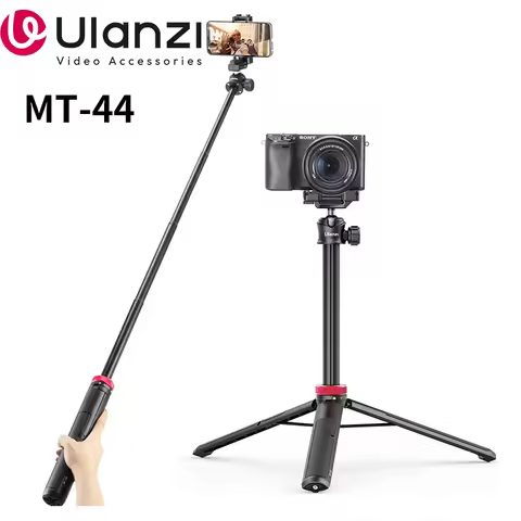 Ulanzi MT-44 Extend Livestream Tripod Stand 42inch Tripod with Phone Mount Holder Vertical Shooting 