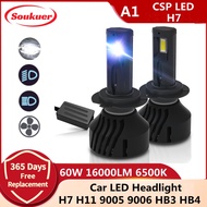 2PCS 60W 16000LM H7 Car LED Headlight H11 9005 9006 Led Car Light 6500K CSP LED HB3 HB4 Auto Fog Hea