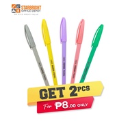 Cello Auris Multicolor Barrel Black Ink .6mm 2pcs