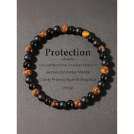 Natural Crystal Tiger Eye Agate Bracelet, Elegant Mature Design