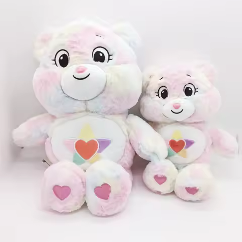 33/45cm Care Bears Tie-Dyed Care Bear Plush Toys Cartoon Animals Bear Stuffed Soft Dolls Toys Girl B