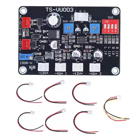 TS VU003 Adjust VU Meter Driver Panel Backlight Power Amplifier VU Meter Driver Board AC DC 12V-18V 