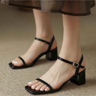 WOMEN'S SANDAL SHOES WITH SQUARE HEEL 5CM HIGH E73 FULBOX