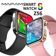 MAFAM 🌈【NEW ✅】IWO Z56 Smart Watch with NFC 1.99 inches Square Screen Bluetooth Call IP67 Waterproof Long Standby Watches HeartRateMonitor Fitness Tracker