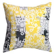 2 Pcs Linen Cushion cover Home Sofa Decor Pillow cover 40x40cm x 2Pcs Korean Words Printing