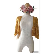 8JC9 (Gold Sequin Coat. Thin Fabrics And Lining Bright Gold Color No Buttons Size 4/S Bust 32 "