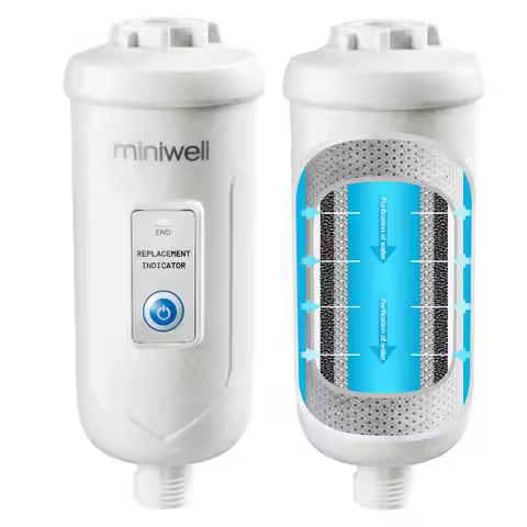 Miniwell High Output Revitalizing Shower Filter - Reduces Dry Itchy Skin, Dandruff, Eczema, and Dram