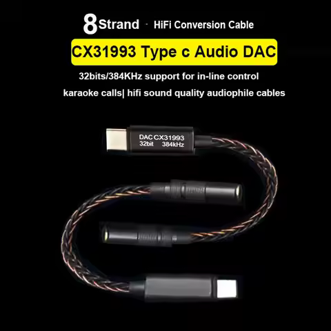 New T8 CX31993 HiFi DAC Audio Decoder Type C To 3.5mm Headphone Amplifier For Android/Apple Adapter 