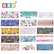 HRH Beautiful Flowers Printed Dust-proof Silicone US Keyboard Cover Skin Protective Film For Macbook Pro 13 15 17 Air 13 Retina Basic Keyboards