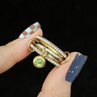 12 Color Birthstone Pendant Charm Rings Set Minimalist Zircon Stacking Spinelli Ring Women Girls INS