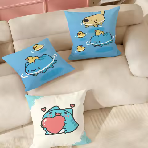 Cute B-Bugcat-Capoo Cartoon Pillow Case Suitable For Bedrooms Living Rooms Cars Home Decoration
