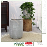 [Grey] Cement Pot Planter Pot Fiberglass Pot Flowerpot Tree Pot Garden Pot Plant Pot Outdoor Pot